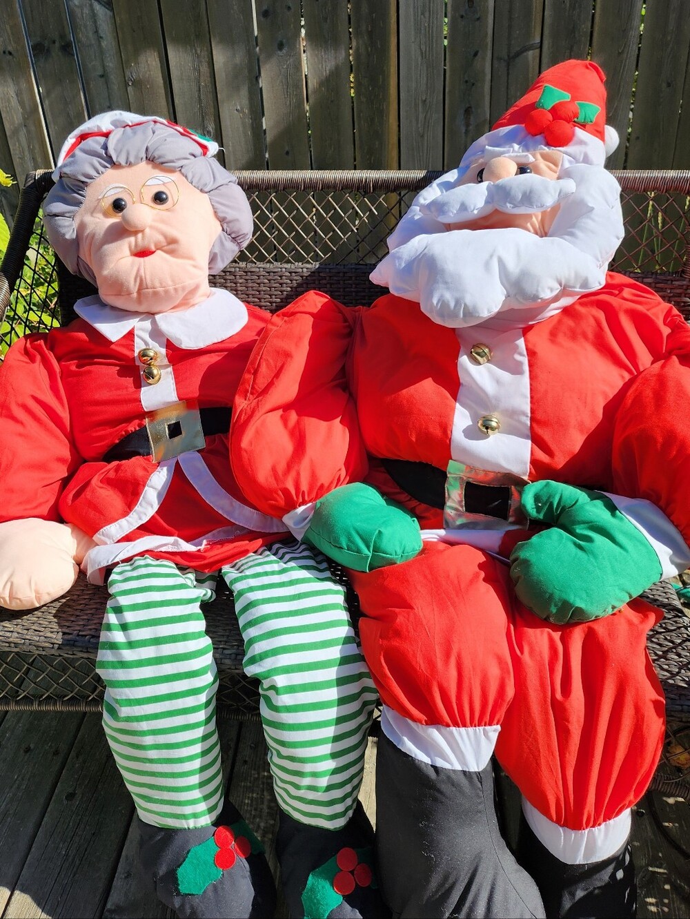 Lillian Vernon Vintage Large Santa Mrs Claus Pair Christmas